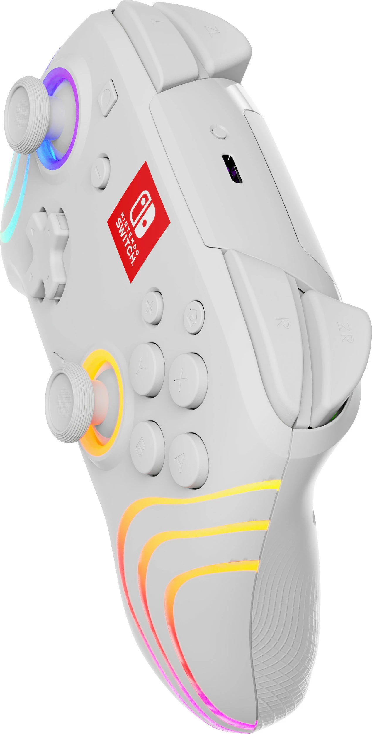Gamepad PDP Afterglow Wave Wireless për Nintendo Switch/Switch OLED, RGB, i bardhë