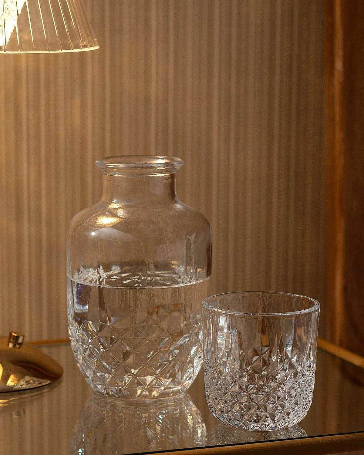 Shishe qelqi Hermia Concept, karafë uji, transparente