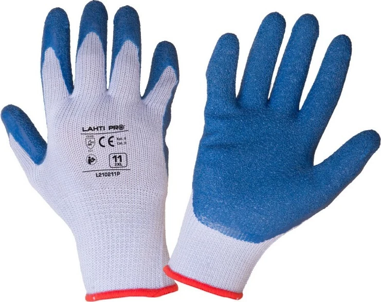 Dorëza pune LAHTI PRO L210209K, latex i poroz, poliestër, madhësi L, blu-vjollcë