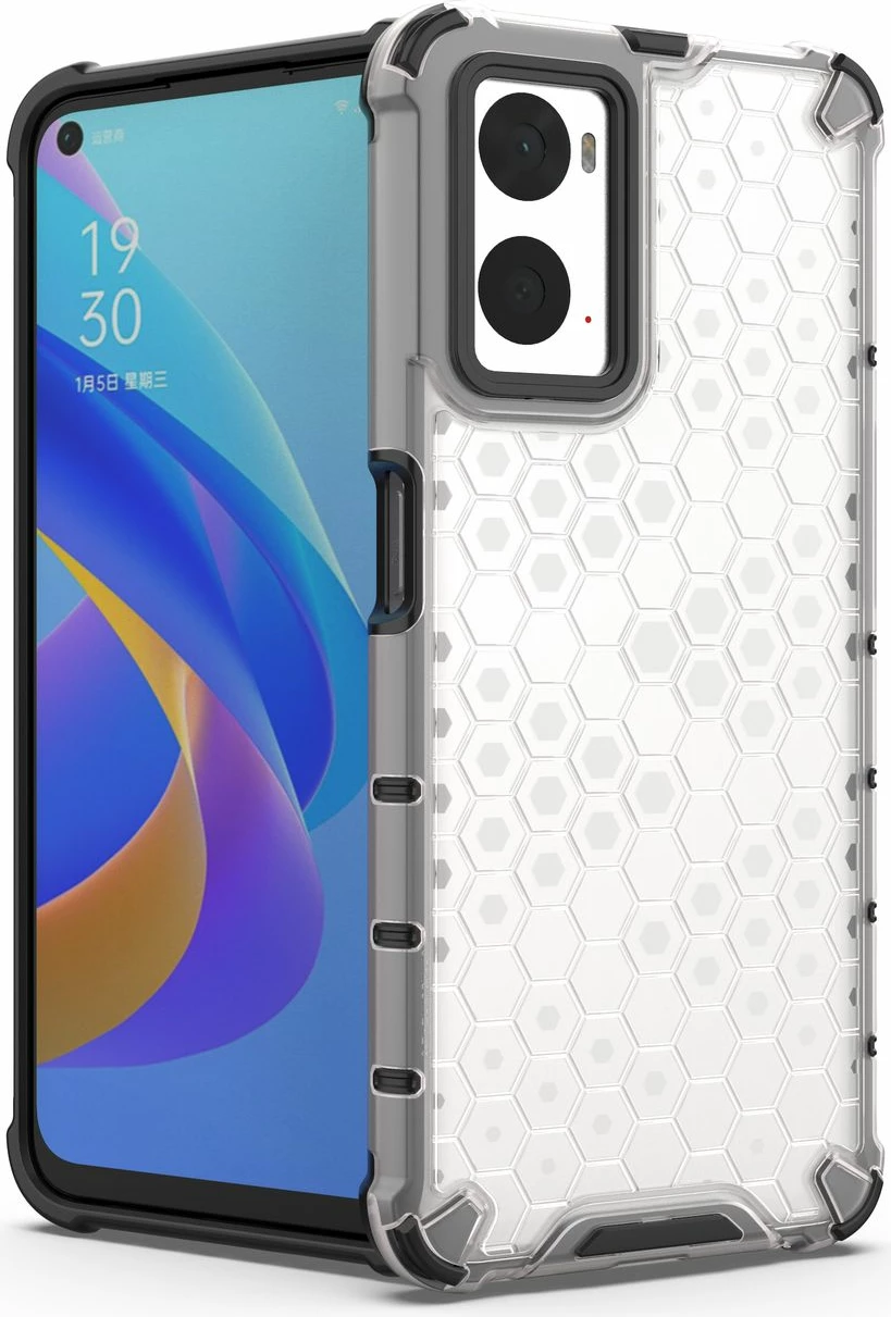 Mbështjellës Hurtel Honeycomb për Oppo A76 / Oppo A36 / Realme 9i, Transparent