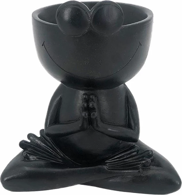 Vazo dekorative OPOLO, polirezine e zezë, 14x9x15cm