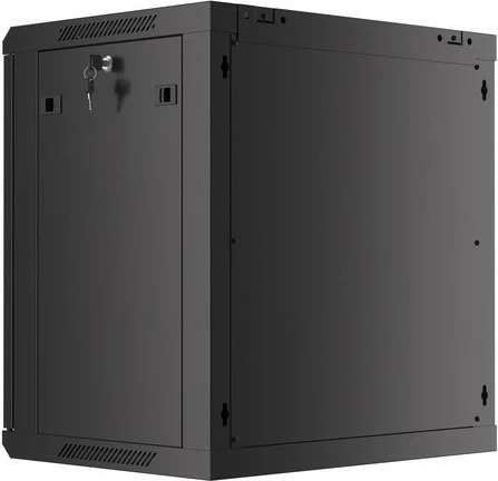 Kabinet rrjeti për mur Lanberg WF01-6412-10B, 12U, 600x450mm, xham, i zi
