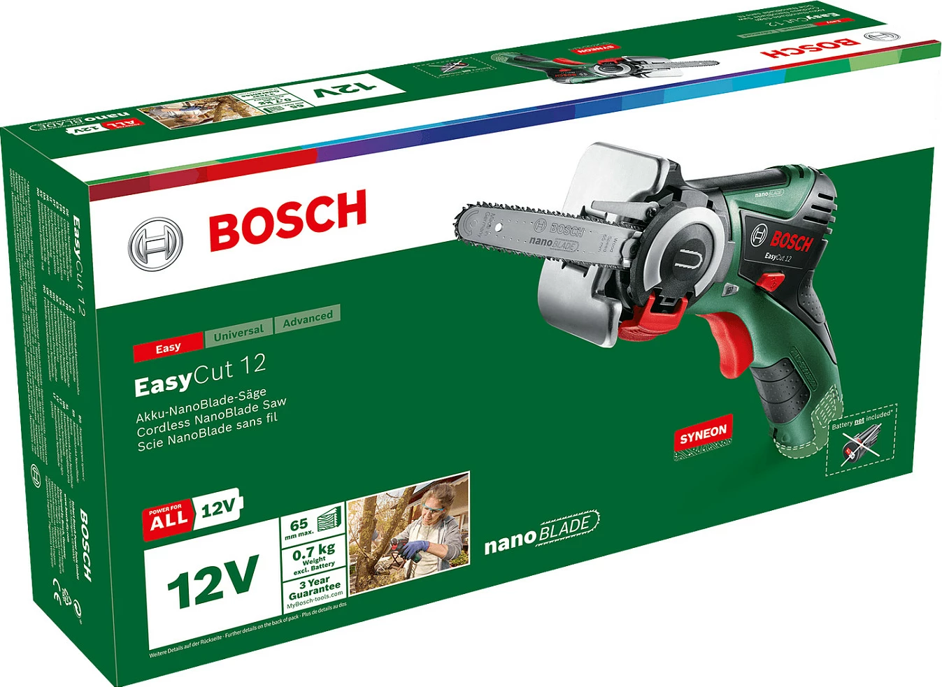 Vegël elektrike Bosch EasyCut 12, 2.5Ah, nanoBLADE, me bateri, e zezë/gjelbër/kuqe