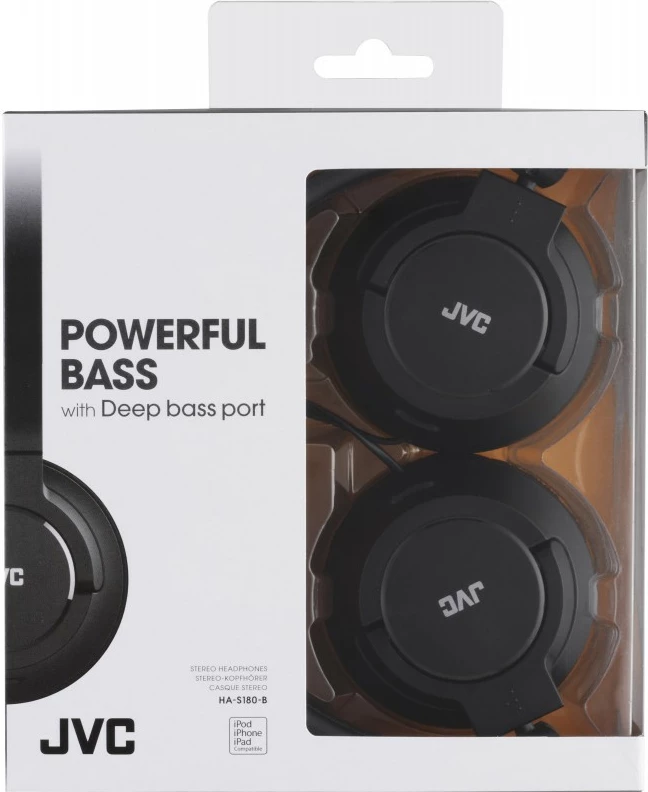 Kufje JVC HA-S180, over-ear, Stereo, 1.2m kabllo, e zezë