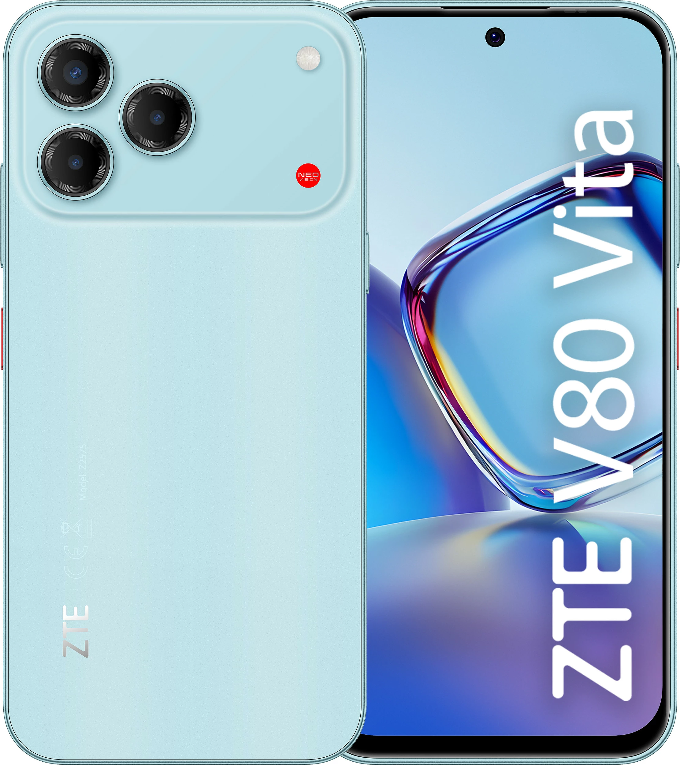 Celular ZTE V80 Vita, 4GB RAM, 256GB, cyan