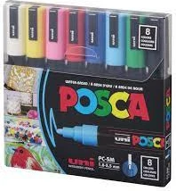 Set marker Uni-Posca pc-5m Basic Colors 8/1