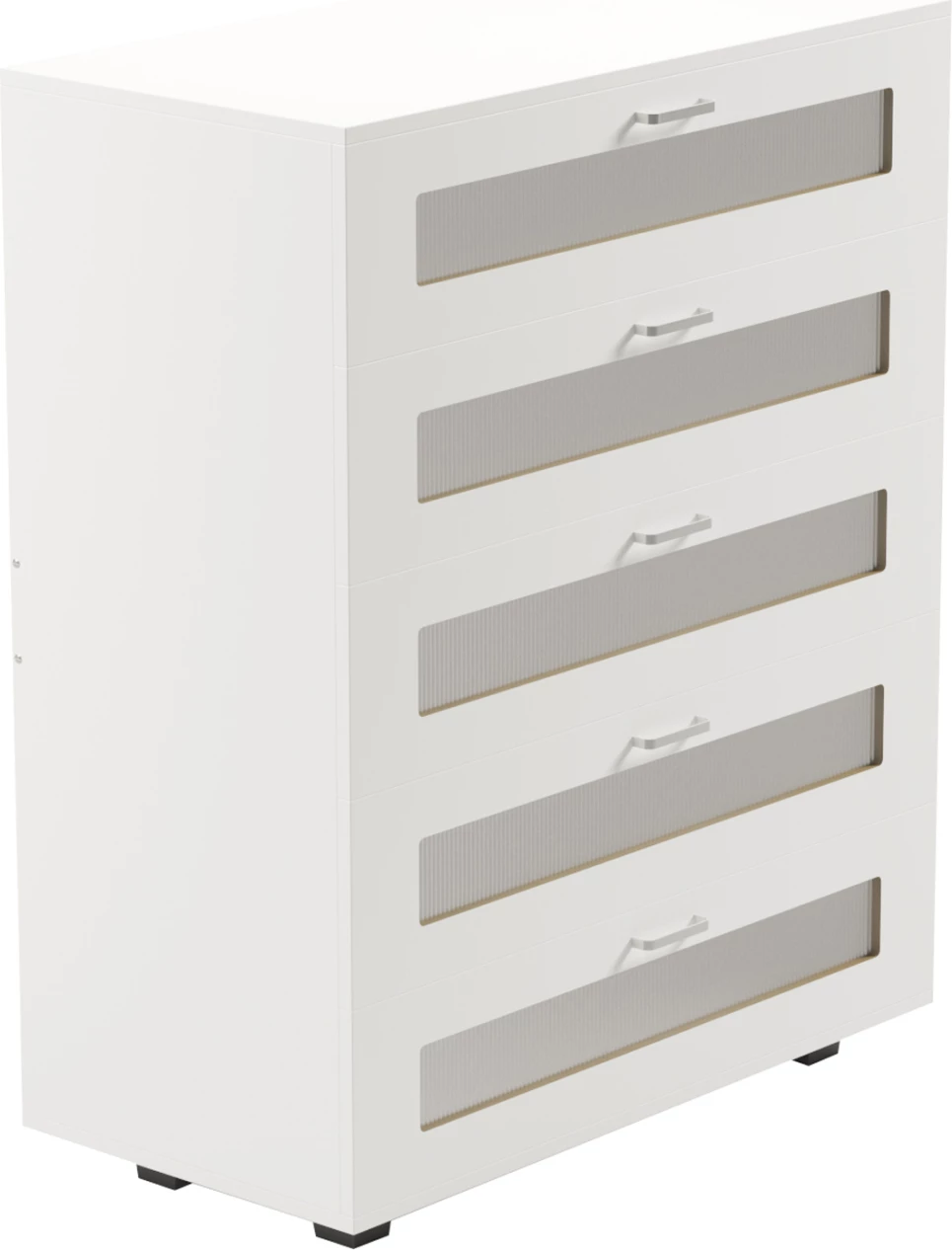 Komodinë THORGAN FH9881.03 melaminë e bardhë-5 sirtarë 80Χ40Χ100Hcm