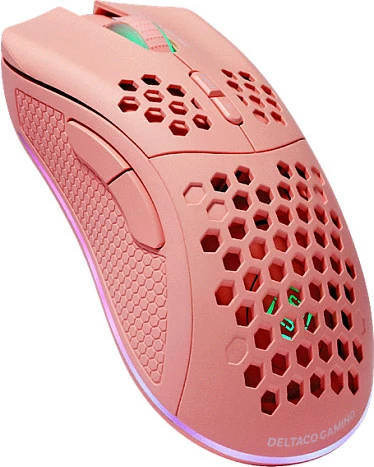 Maus wireless Deltaco Gaming RGB, rozë