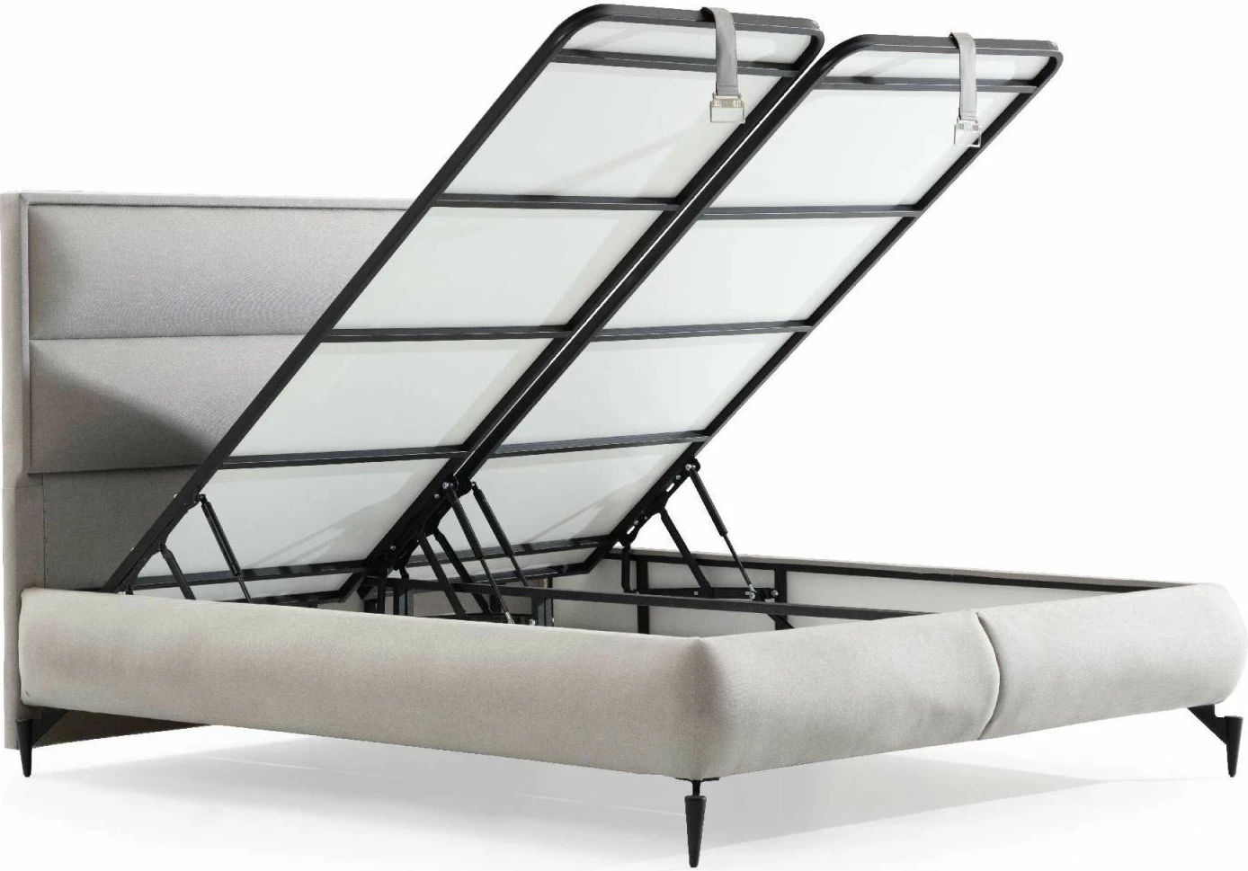 Baza dhe shtrati dopio me shpinore, ngjyrë gri, Skye Decor, 150x200 cm