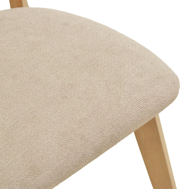 Karrige ngrënieje Canon, dru natyral, stof gri-bezhë, 43x43x79.5cm, set 2 copë