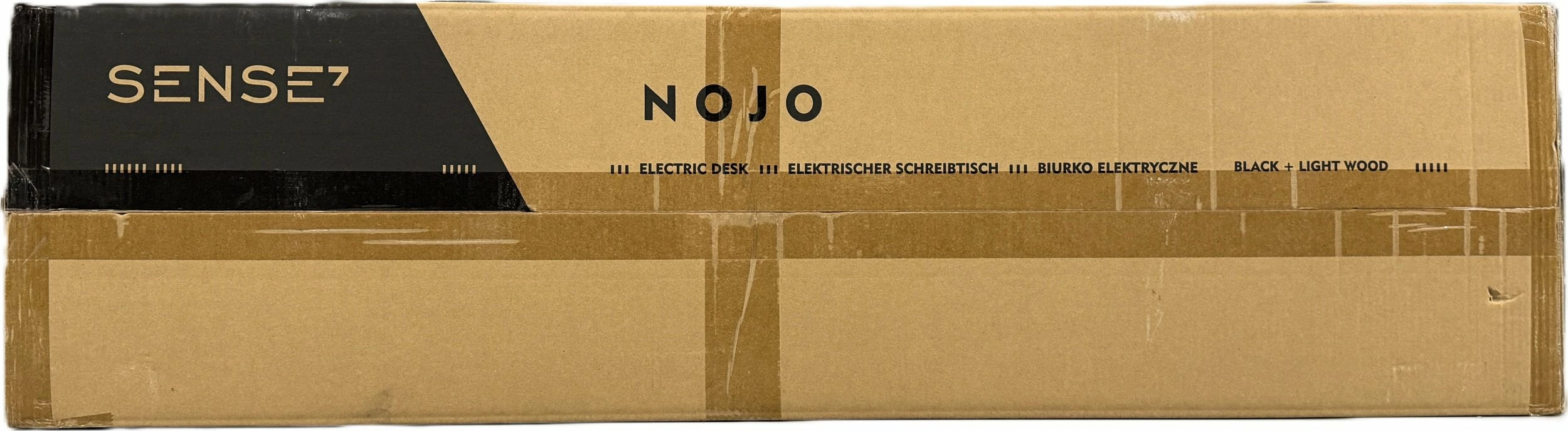 Tavolinë elektrike SENSE7 NOJO, rregullim lartësie 72-118 cm, 120x60 cm, memorie 3 pozicione, ngarkesë max 70 kg, E zezë/Pishë