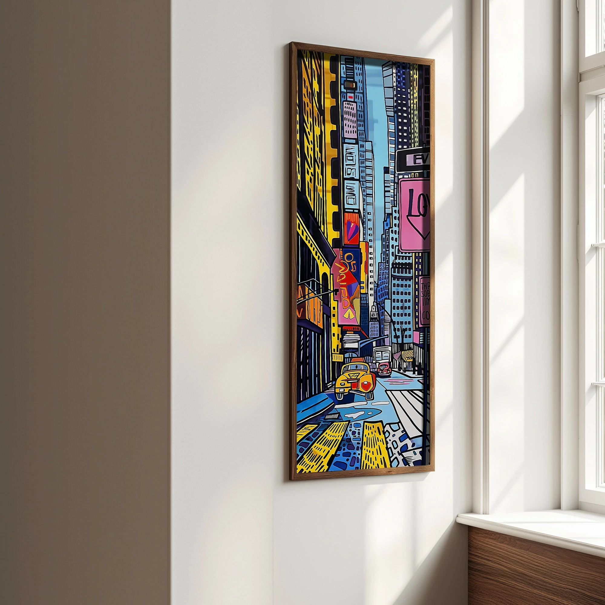 Pikturë dekorative me kornizë MDF, Wallity, LONG018-S/120-40, shumëngjyrëshe, 40x120cm