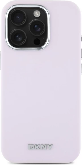 Mbështjellës DKNY Liquid Silicone Small Metal Logo MagSafe për iPhone 16 Pro Max, Rozë