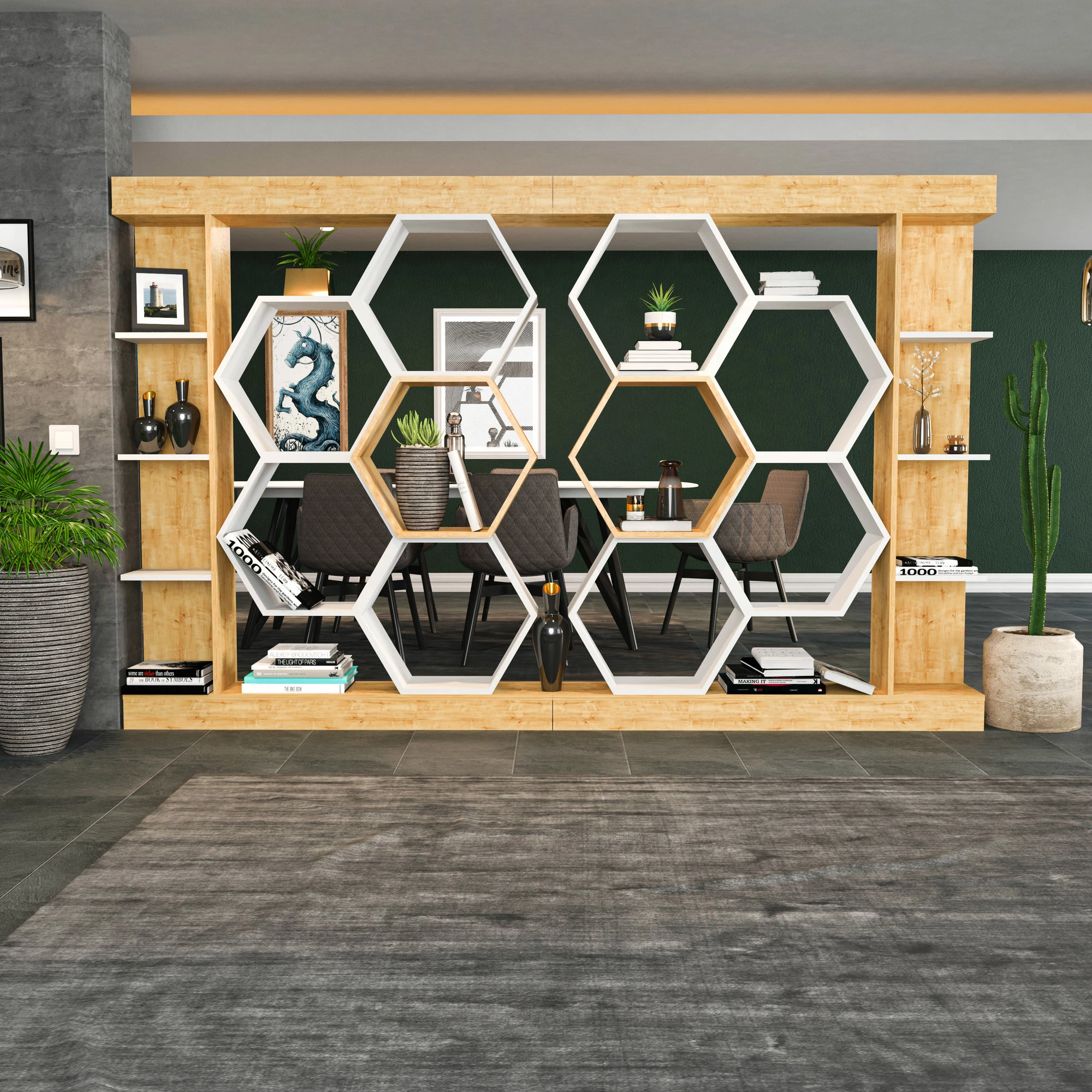 Raft librash Hanah Home, Sueno, i bardhë dhe lis