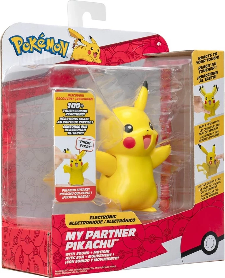 Figurë lodër Pokémon Jazwares My Partner Pikachu, elektronike, me drita dhe tinguj, e verdhë