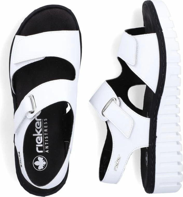 Sandale me takë të lartë Rieker V1382-80, të bardha