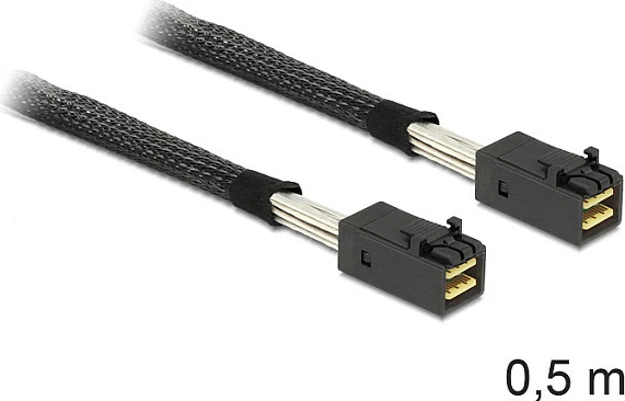 Kabl SAS DeLOCK Mini SAS HD x4 SFF-8643 0.5m, male/male, e zezë