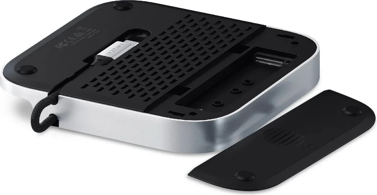 Stand & hub Satechi për Mac Mini M4/M4 Pro, slot SSD M.2 NVMe, silver
