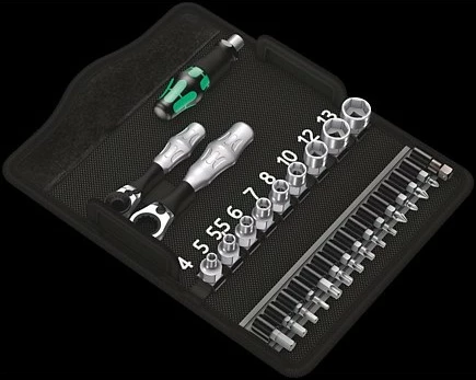 Set çelësa Wera Zyklop Mini 2, 1 copë, krom, i zi, dorezë me ratchet