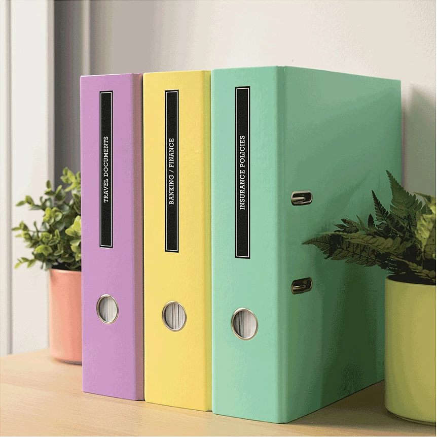Shirit etikete Brother Btag-335, 12mm x 4m, për P-touch PT-N10/PT-N20/PT-N25BT, e bardhë në të zezë