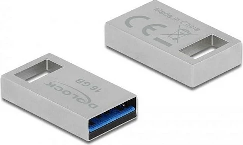 USB stik DeLOCK 16GB, USB-A 3.2 Gen 1, metal, argjendtë