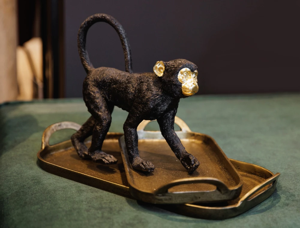 Set tabakash KIRAT, 2 copë, alumin, ngjyrë ari antik, 46x23x5cm