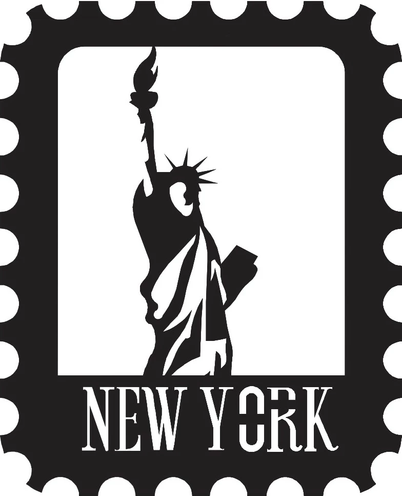 Aksesor dekorativ metalik për mur, Wallity, pullë New York