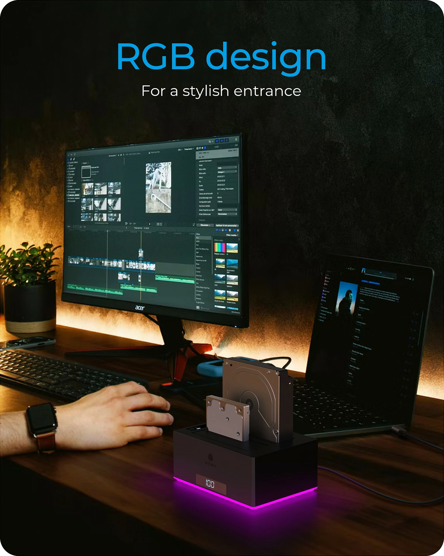 Stacion klonimi ICY BOX IB-127CL-U3, HDD, Serial ATA, 18 TB, USB 3.2, E zezë