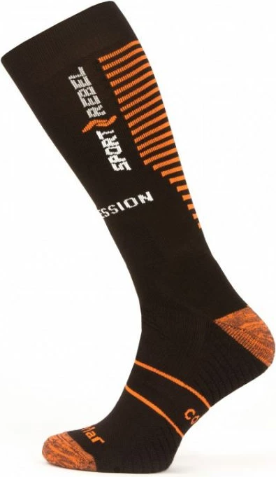 Çorape të gjata për meshkuj Inny, të zeza-portokalli