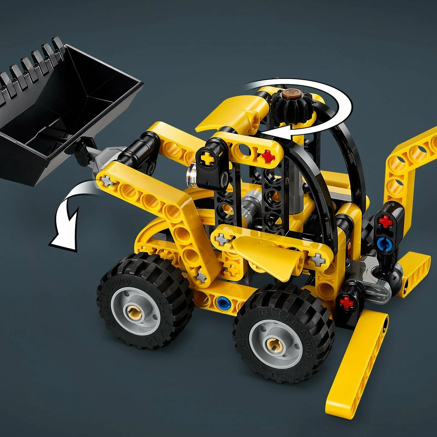 Set LEGO Technic Backhoe Loader 42197, 104 pjesë, verdhë/zi