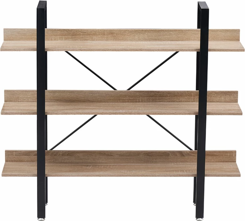 Raft librash Horizon, 3 rafte, sonoma e zezë, 120x28x106