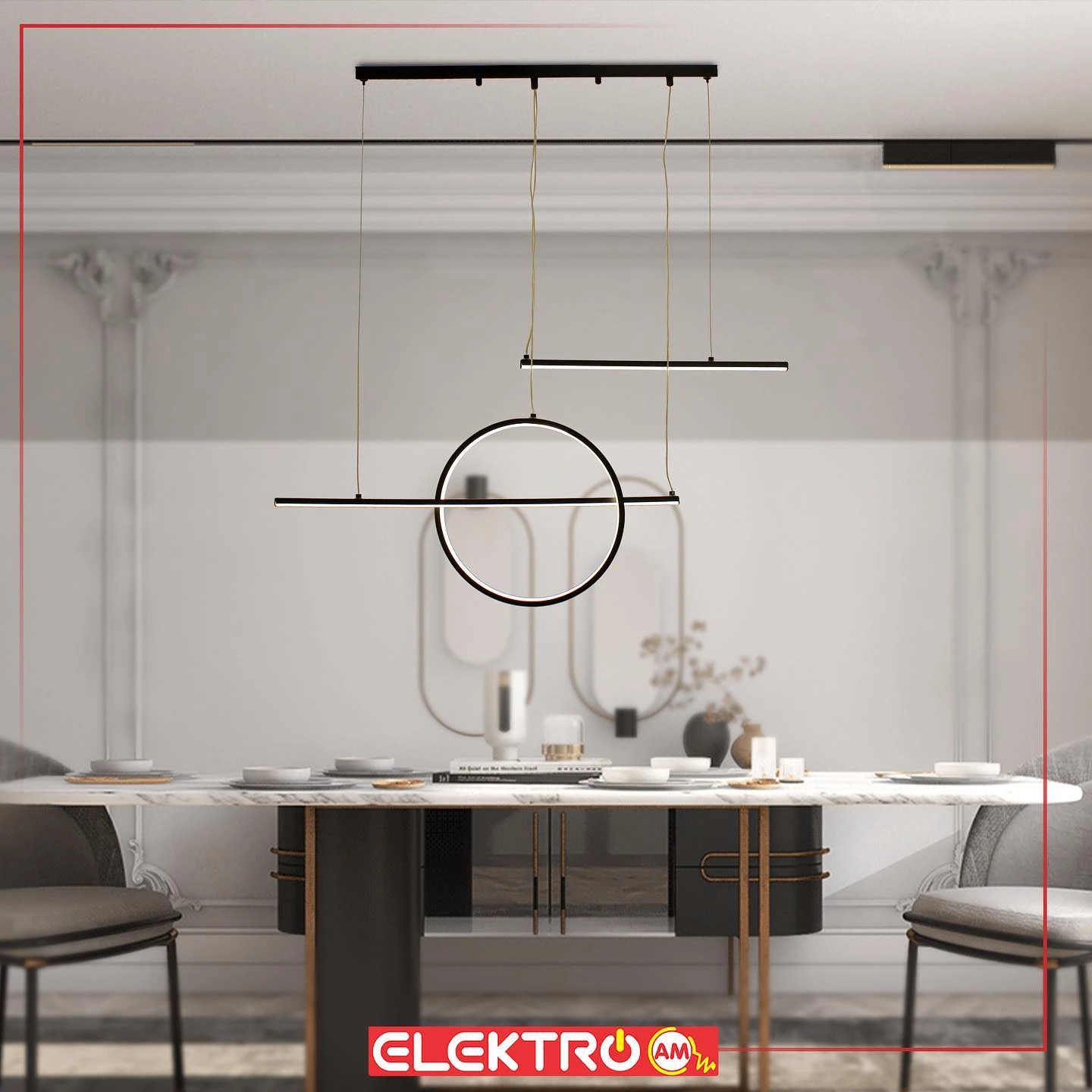 Abazhur trapezarie LED 3008-BK