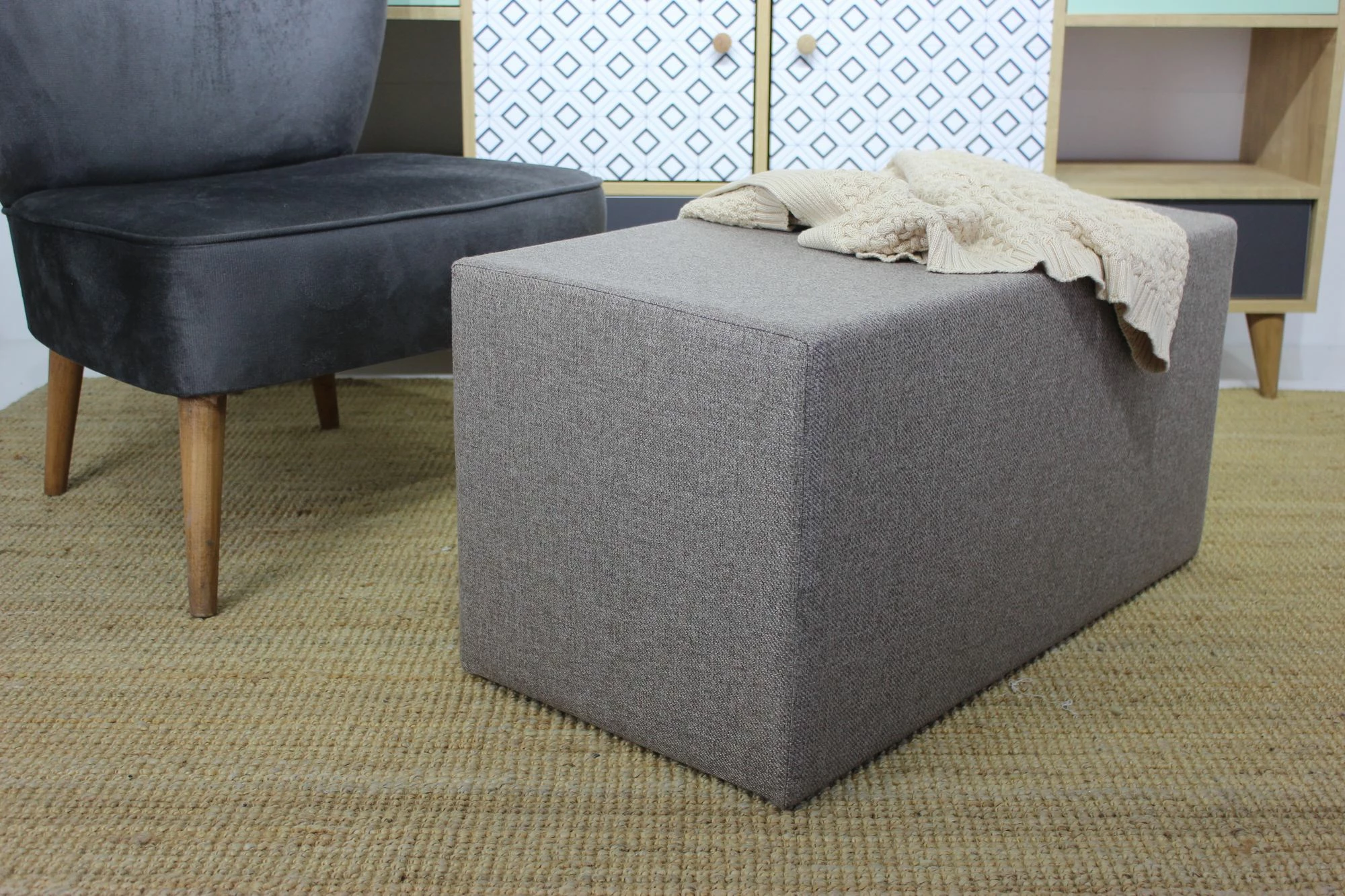 Puf i gjatë Tuffet Atelier del Sofa, ngjyrë kafe