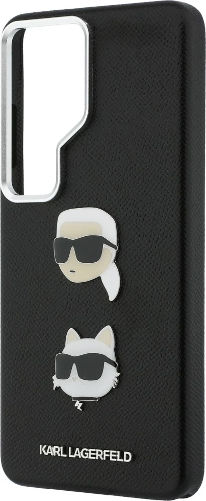 Mbështjellës Karl Lagerfeld Saffiano Double Heads Metal Hardcase për Samsung Galaxy S26 Ultra, i zi