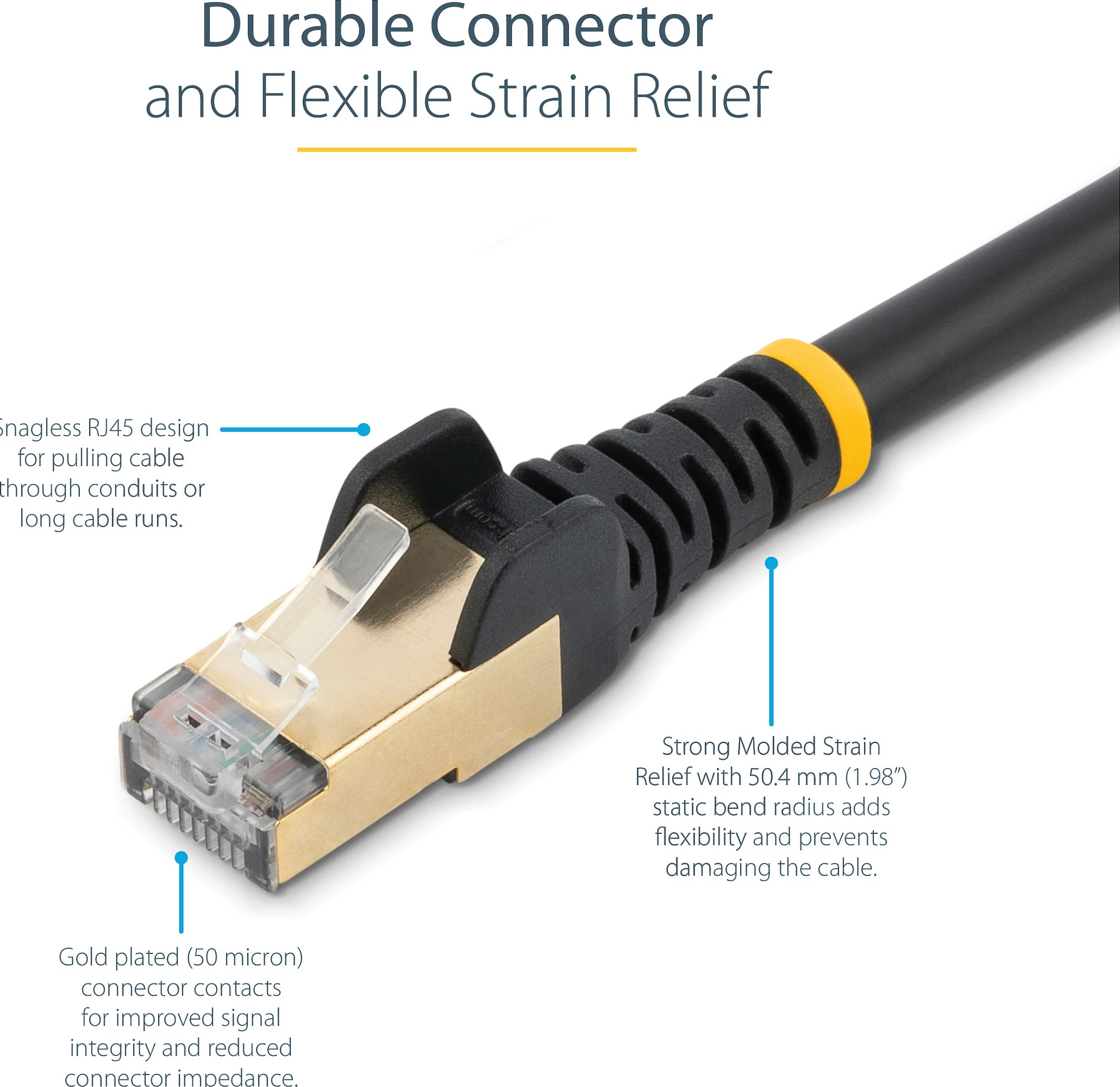 Kabllo Ethernet StarTech Cat6a 7.5m, RJ45, STP, 10Gbps, e zezë