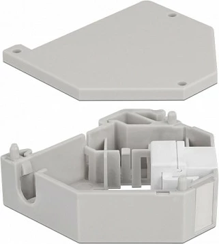 Adapter shinë DIN DeLOCK Keystone USB 2.0 Type-A femër-femër, gri/bardhë