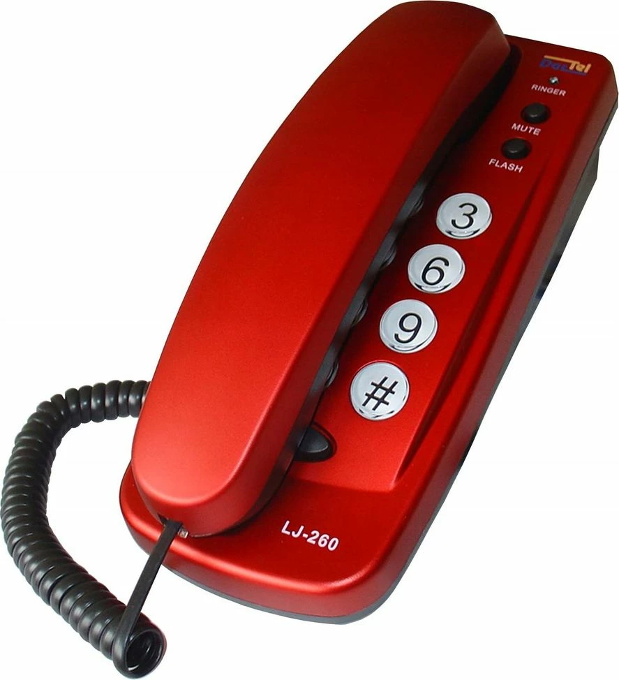 Telefon fiks me kabllo Dartel LJ-260, kontroll volumesh, montim në mur, tastierë me ndriçim, bordo
