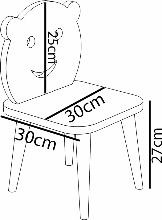 Karrige për fëmijë Jerry, bardhë-natyrale, 30x30x52cm