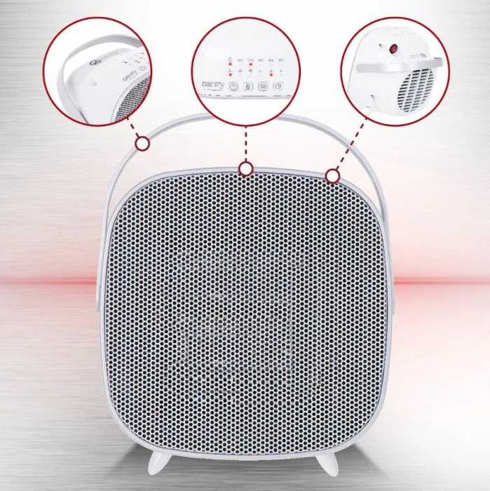 Ngrohës keramik CAMRY CR 7732 1500W me ekran LED, termostat 15-35°C, timer 1-7h, i bardhë