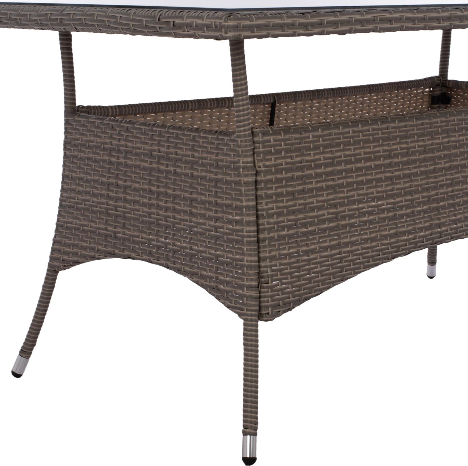 Tavolinë metalike Minsk rattan gri FH5507.01 150x90x75 cm