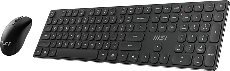 Set tastierë + maus wireless MSI FORGE K210, Full-size (100%), mekanike, USB dongle, 1600 DPI, e zezë
