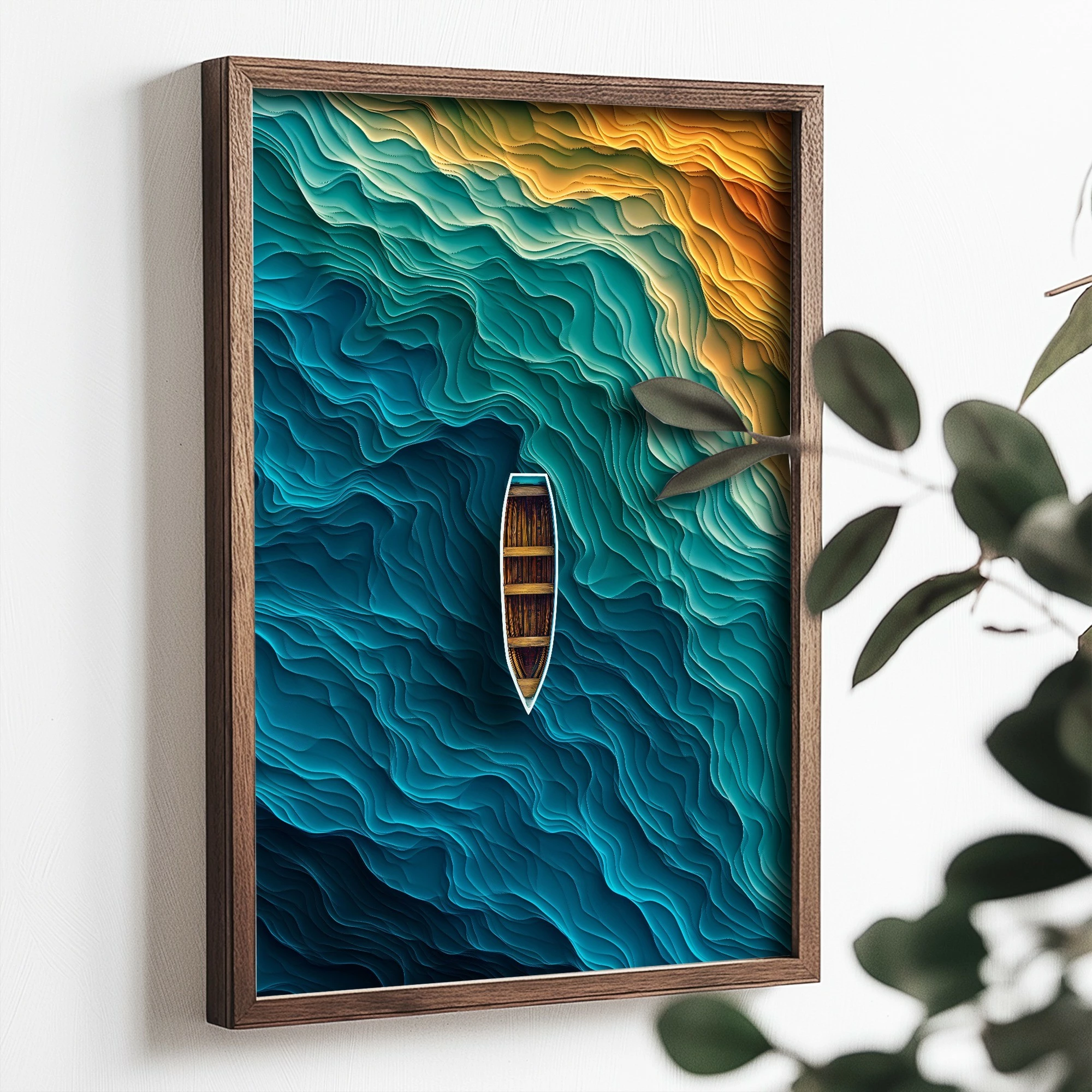 Pikturë dekorative me kornizë MDF, Wallity, TUN077-L, shumëngjyrëshe, 35x47x2cm