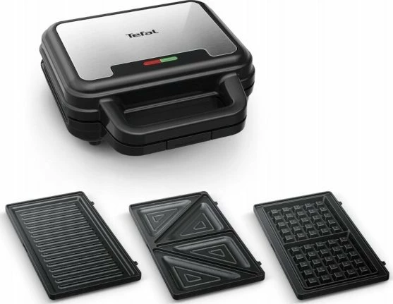 Tostier 3-në-1 Tefal UltraCompact SW383D10 700 W, 3 sete pllakash, i zi