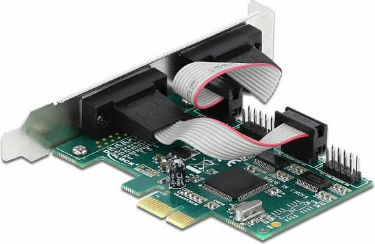 Kartelë zgjerimi PCIe DeLOCK 90410, 4x RS-232, low-profile, e gjelbër