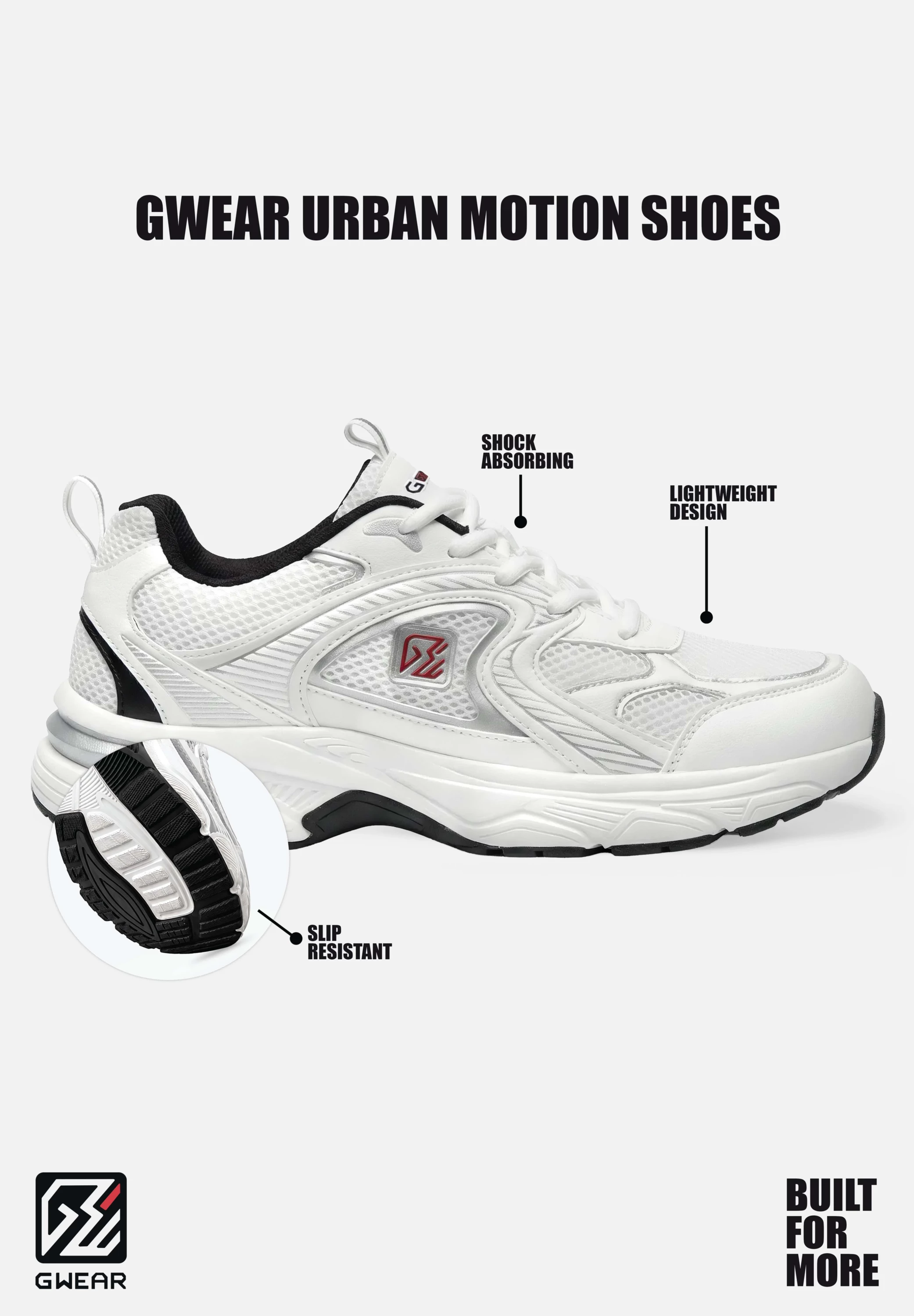 Gwear Urban Motion Shoes - White [Madhësia: 39]