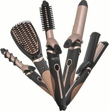 Hekur për kaçurrela Camry CR 2024 5w1 5-në-1 1200 W 32 mm 200°C, rozë-ari/e zezë, set me 7 shtojca