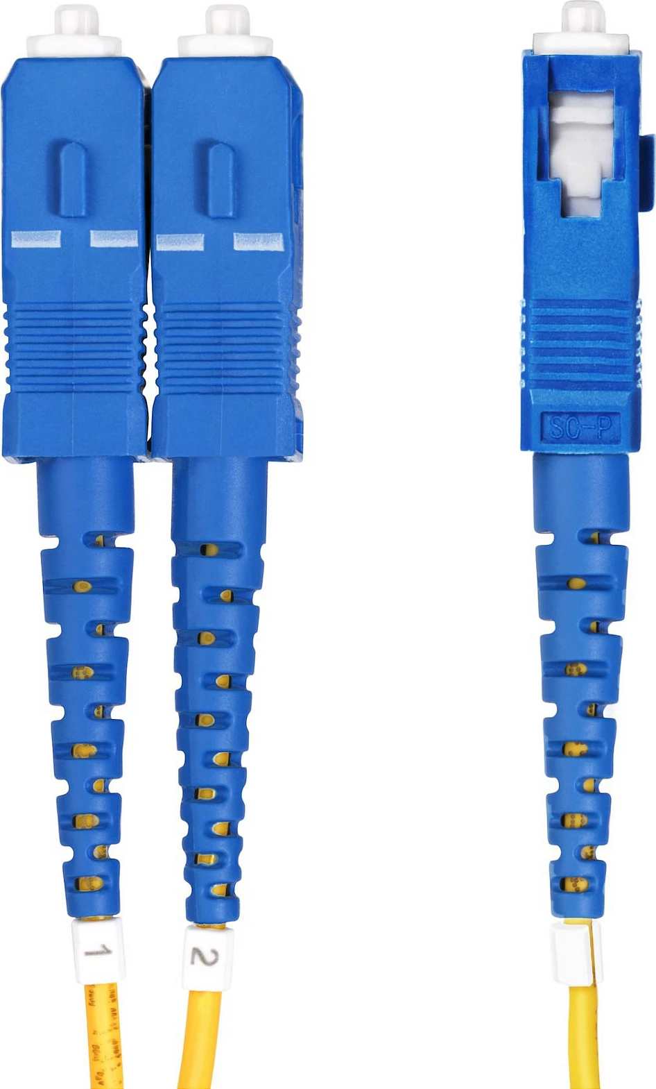 Kabllo fibër optike StarTech OS2 LC-SC UPC, Singlemode Duplex 2m, 10G, LSZH, e verdhë