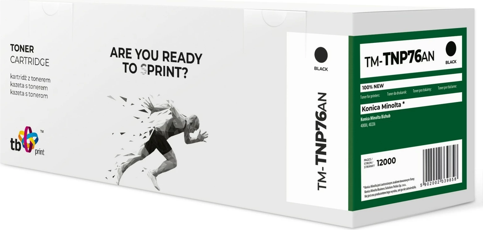 Toner TB Print TM-TNP76AN, kompatibil për Konica Minolta Bizhub 4000i/4020i, 12000 faqe, me çip, i zi, 1 copë