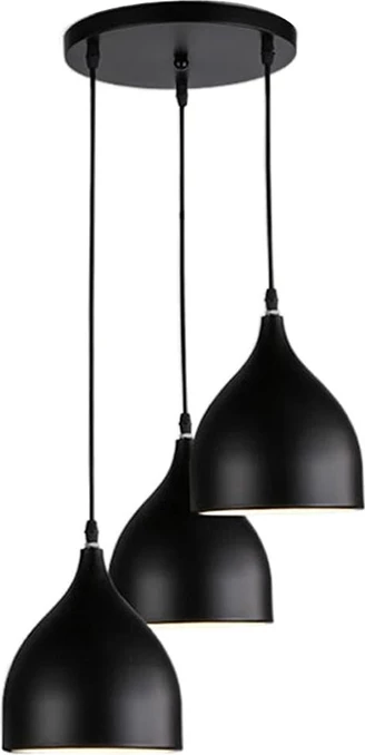 Llambë tavanore me tre drita, Perce II, metal i zi, 30x17x120cm