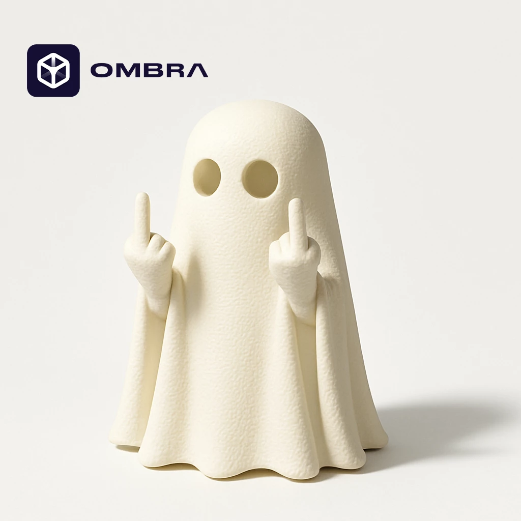 Figurë Dekorative në formë Fantazme dhe Kreative  (GHOST FU, Halloween) - e bardhë